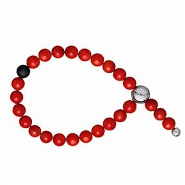 Imagine armbånd med Rød koral og sølvlås