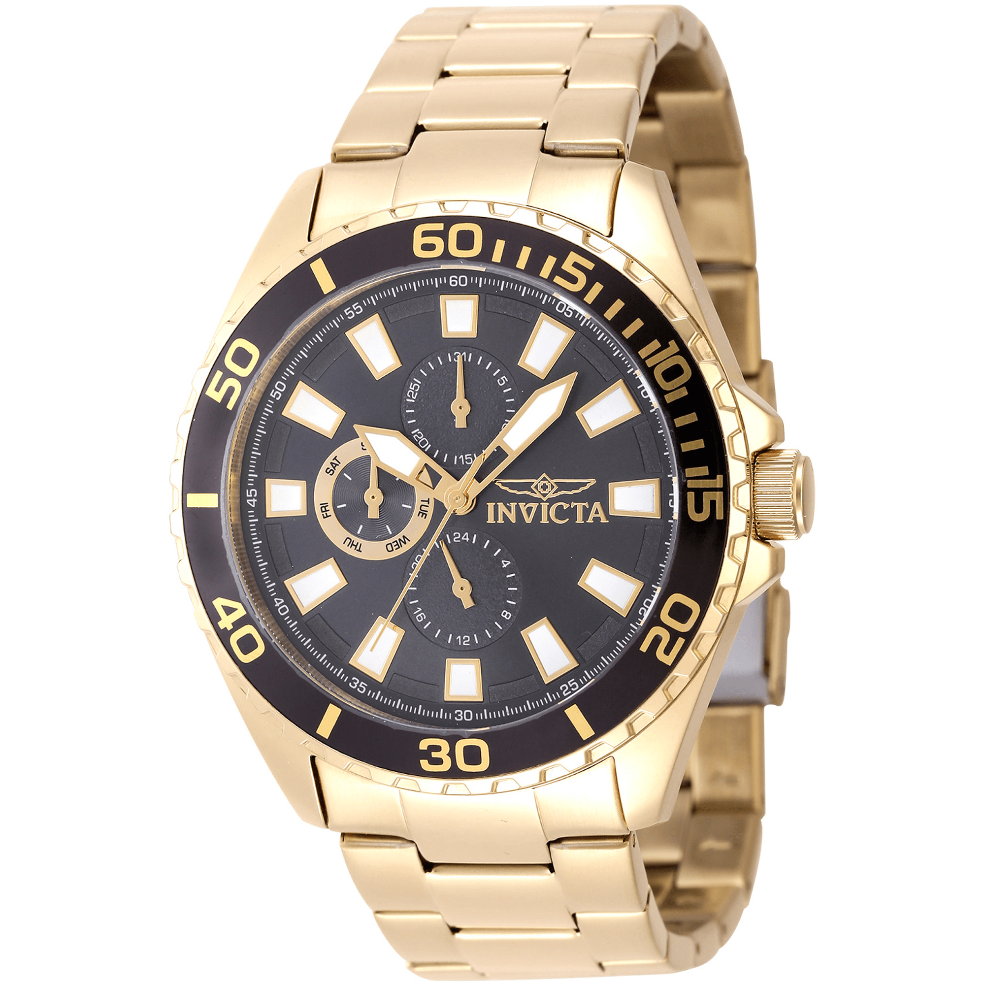 Invicta Quartz Herreur Guld Multifunktion Ur 47578 - Urma.dk