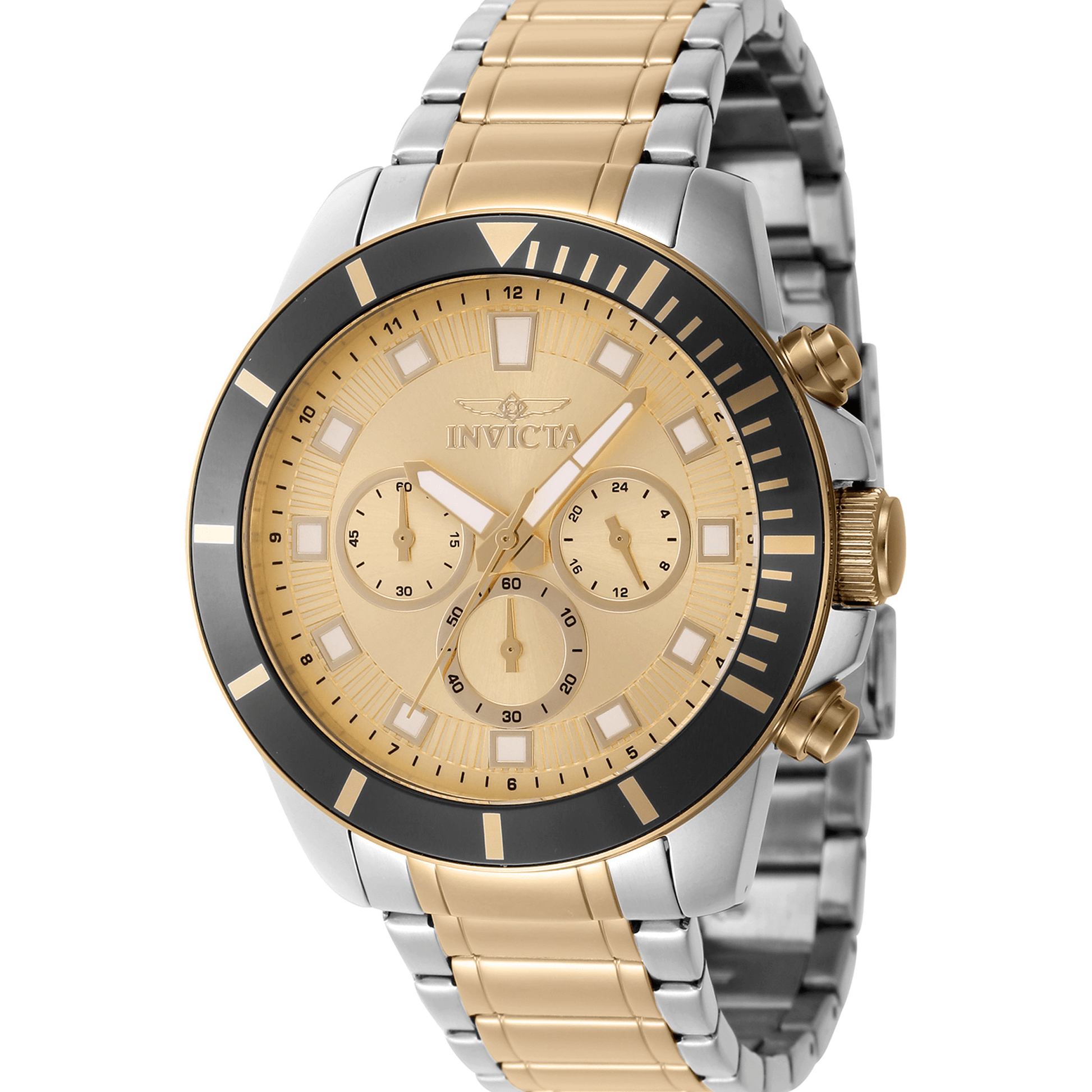 Invicta Quartz Herreur Guld Sølv Kronograf Ur 46049 - Urma.dk