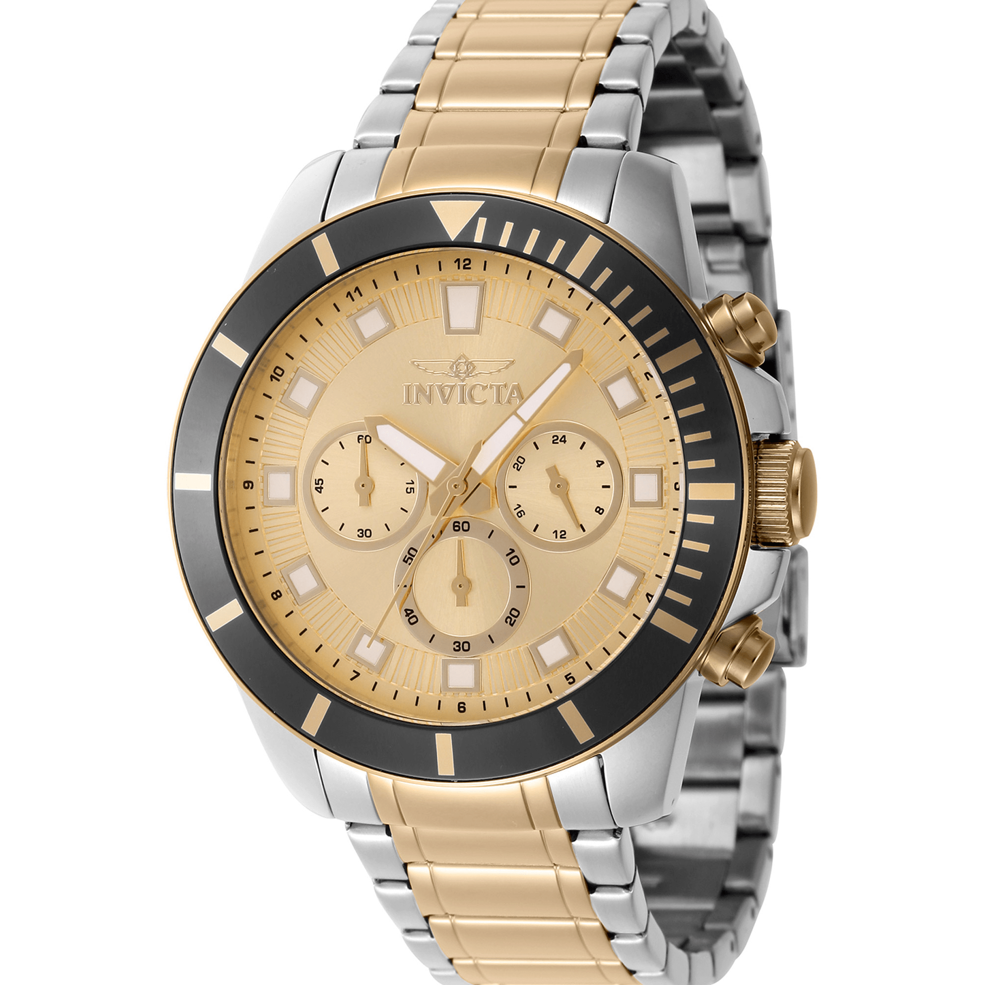 Invicta Quartz Herreur Guld Sølv Kronograf Ur 46049 - Urma.dk