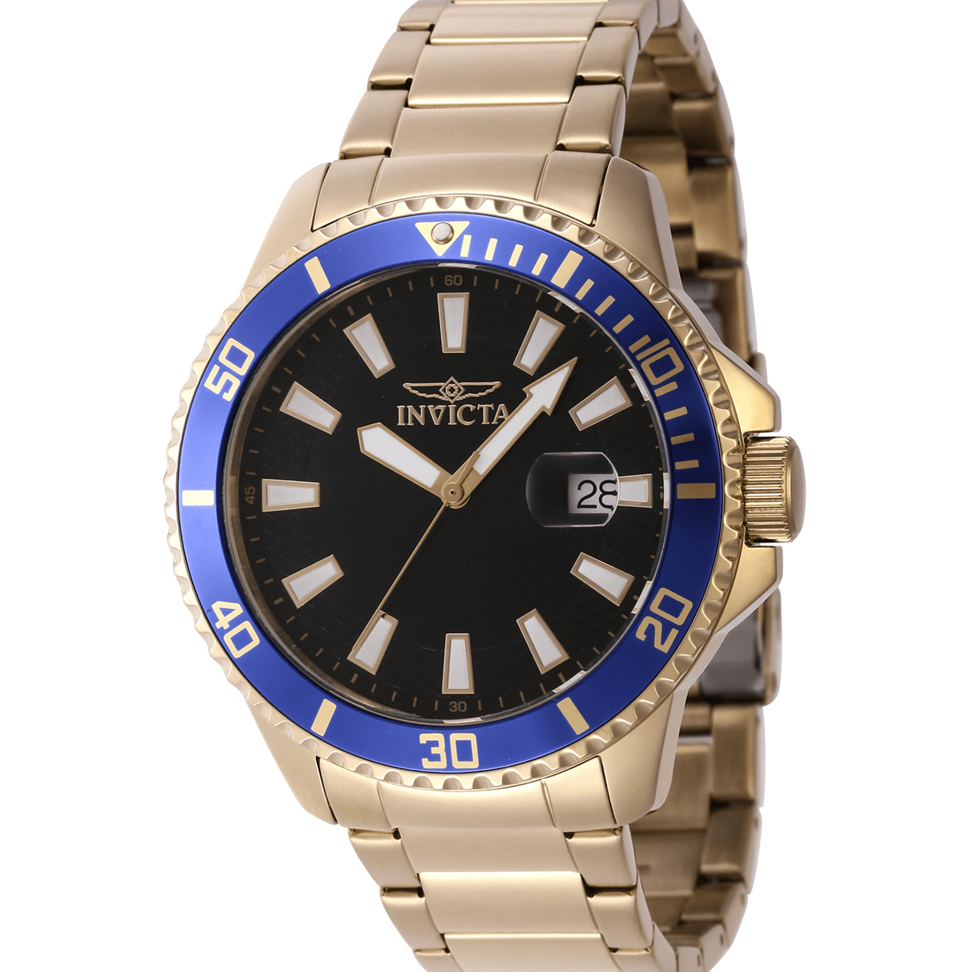 Invicta Quartz Herreur Guld/Blå Analog Ur 46139 - Urma.dk