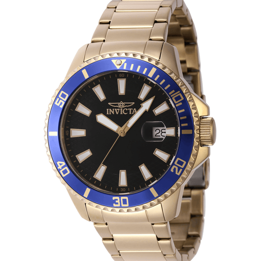 Invicta Quartz Herreur Guld/Blå Analog Ur 46139 - Urma.dk