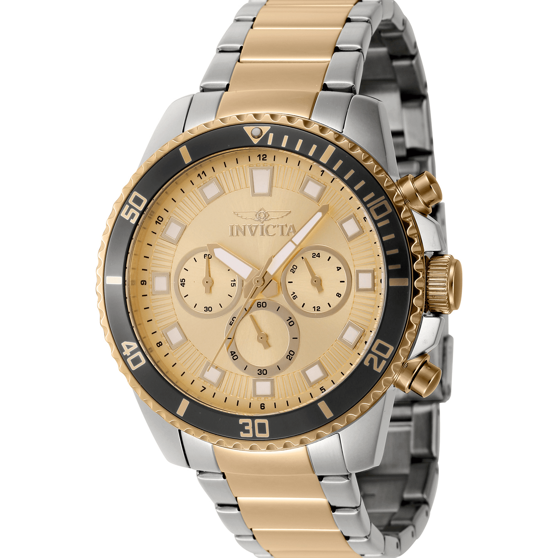 Invicta Quartz Herreur Guld/Sølv Kronograf Ur 46061 - Urma.dk