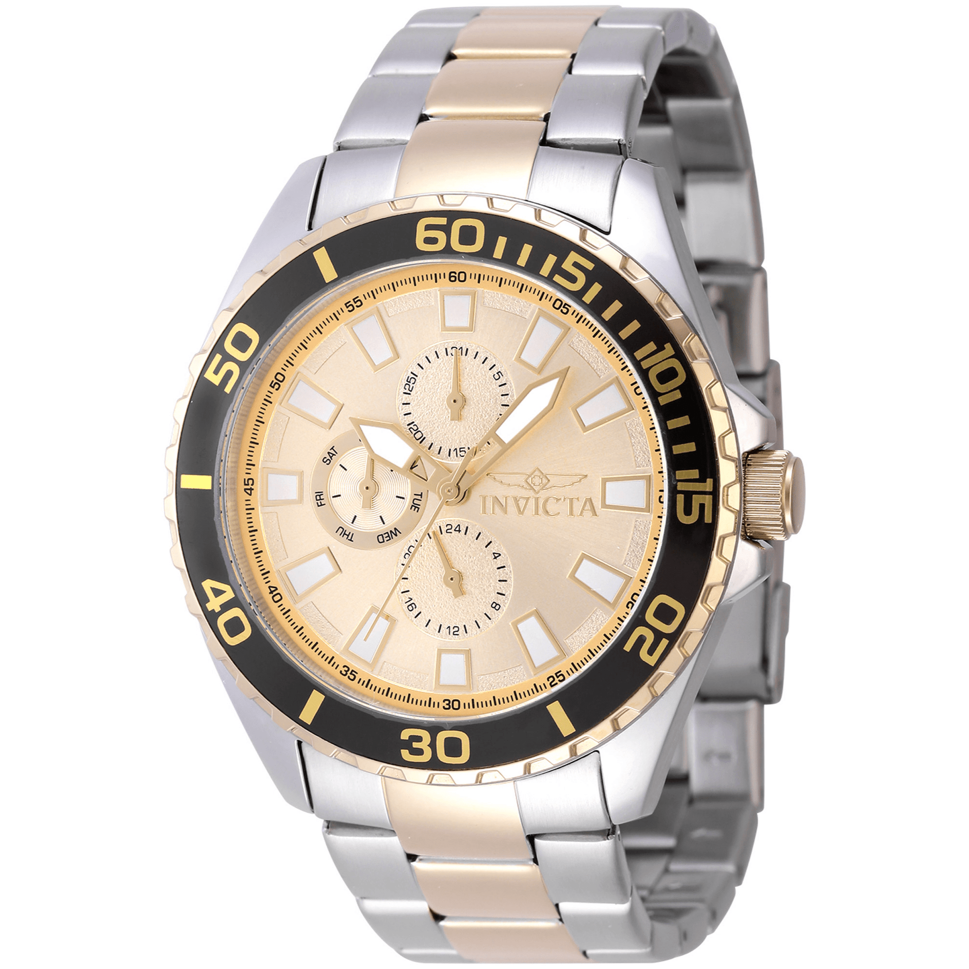 Invicta Quartz Herreur Guld/Sølv Multifunktion Ur 47579 - Urma.dk