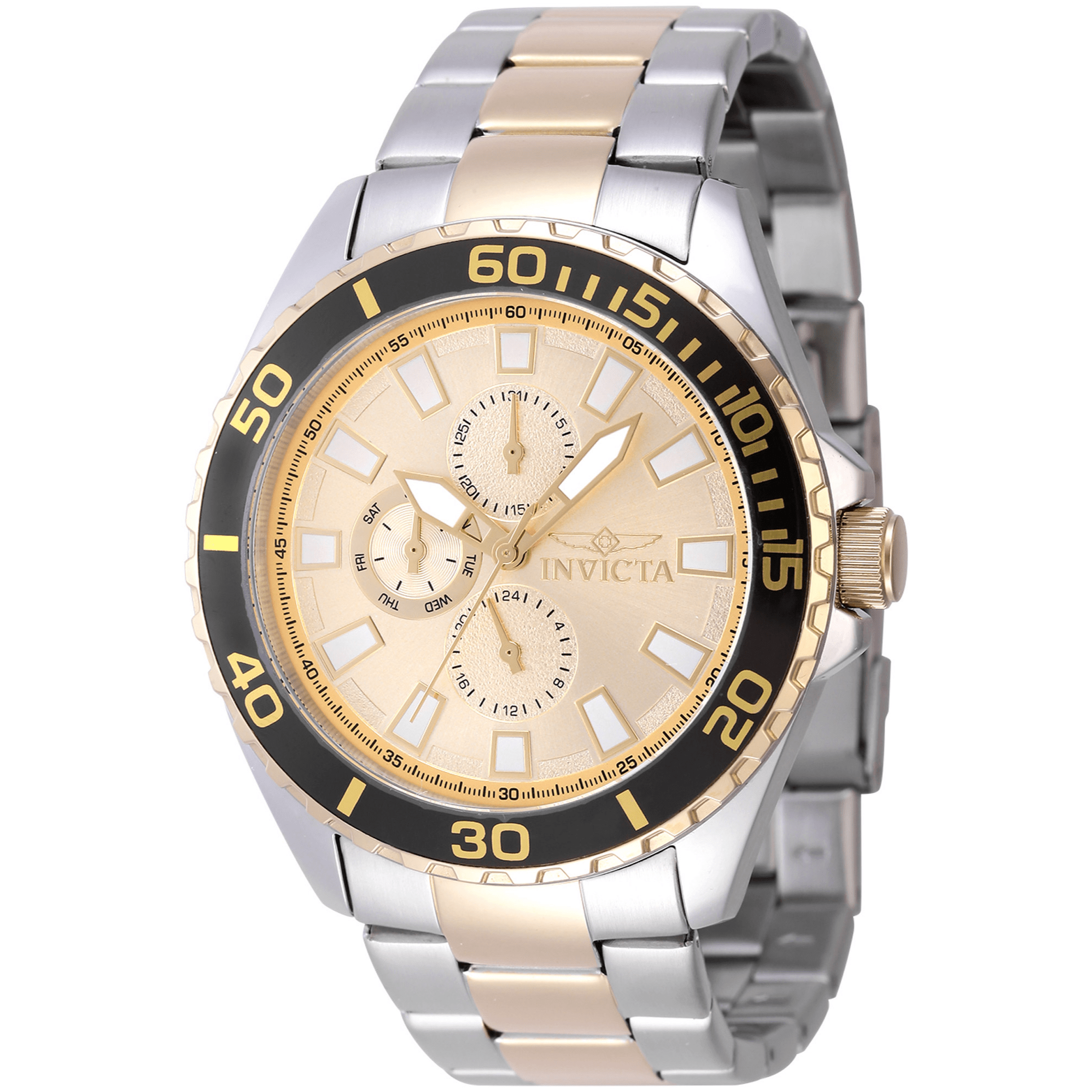 Invicta Quartz Herreur Guld/Sølv Multifunktion Ur 47579 - Urma.dk