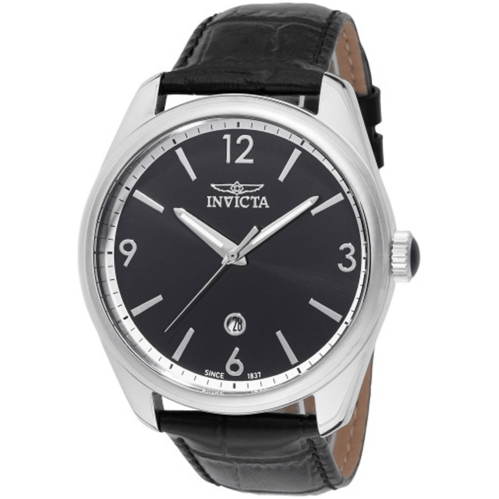 Invicta Quartz Herreur Sort Læder Casual Ur 47799 - Urma.dk