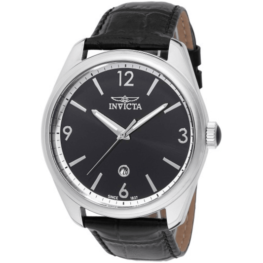 Invicta Quartz Herreur Sort Læder Casual Ur 47799 - Urma.dk