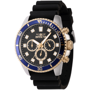 Invicta Quartz Herreur Sort/Blå/Guld Kronograf Ur 46121 - Urma.dk