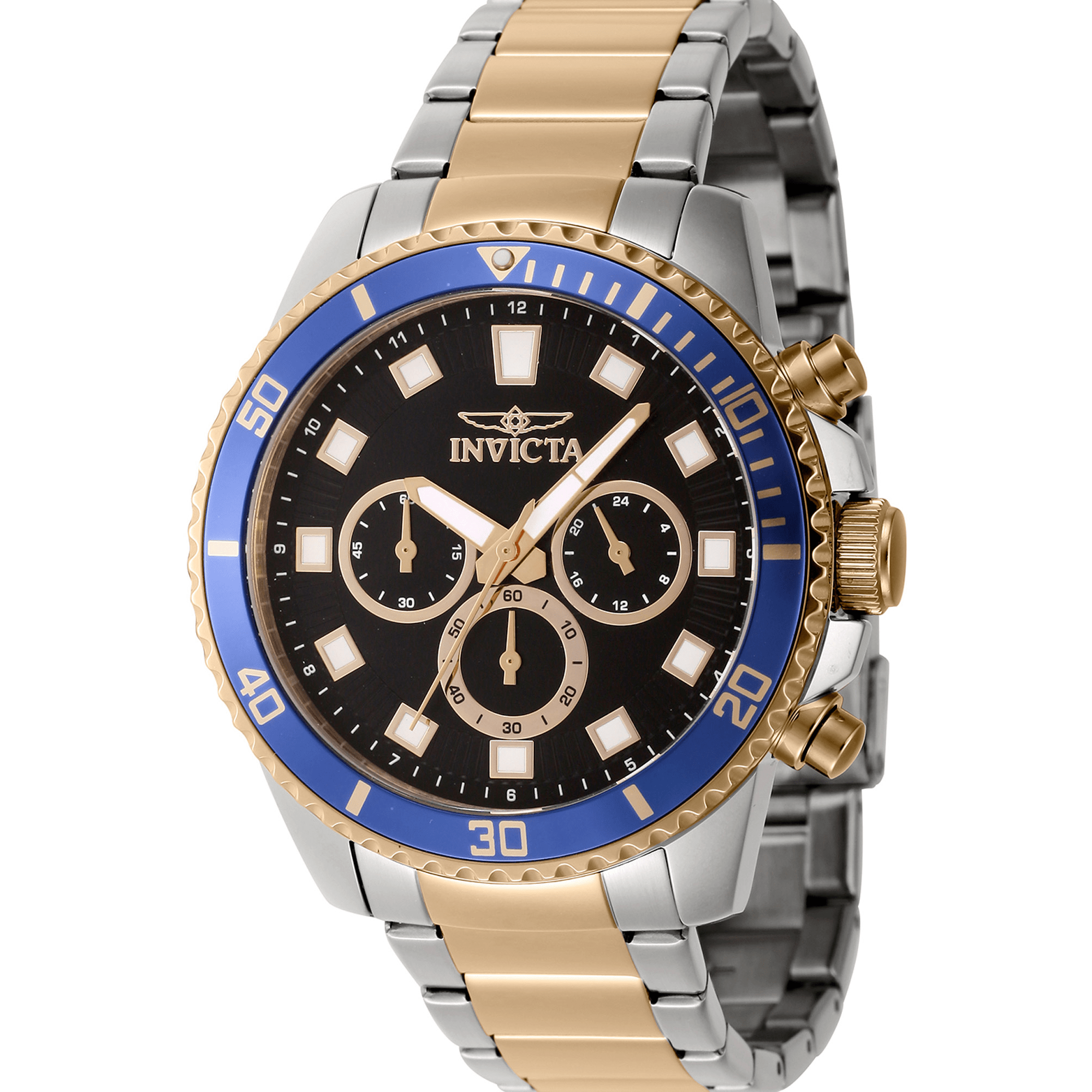 Invicta Quartz Herreur Sort/Guld/Sølv Kronograf Ur 46059 - Urma.dk