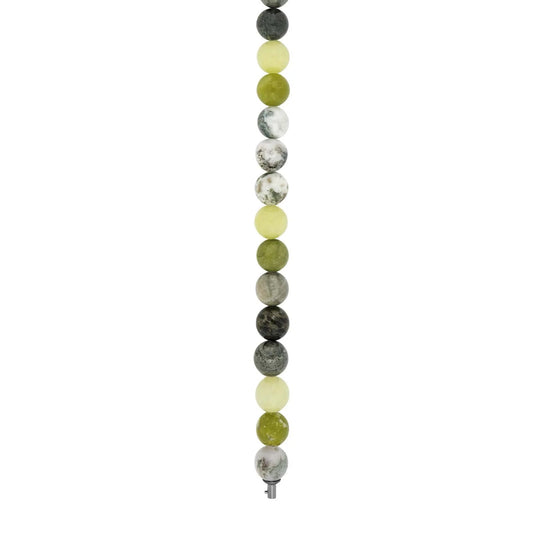 Jade, jasper, wood fossil system - kæde - Urma.dk