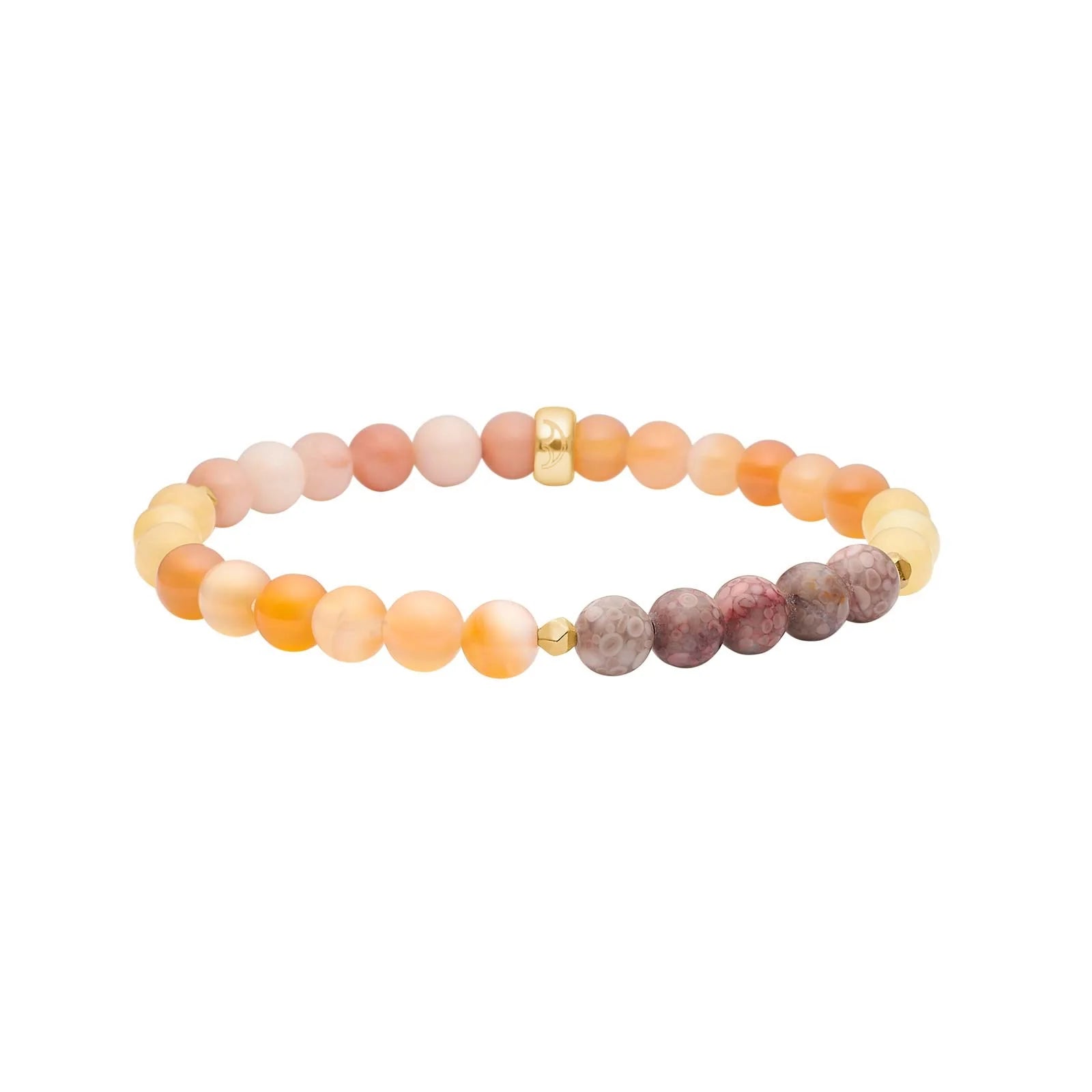 Jasper,pink aventurin,gul jade,sponge quartz, fg. hematit armbånd - Urma.dk