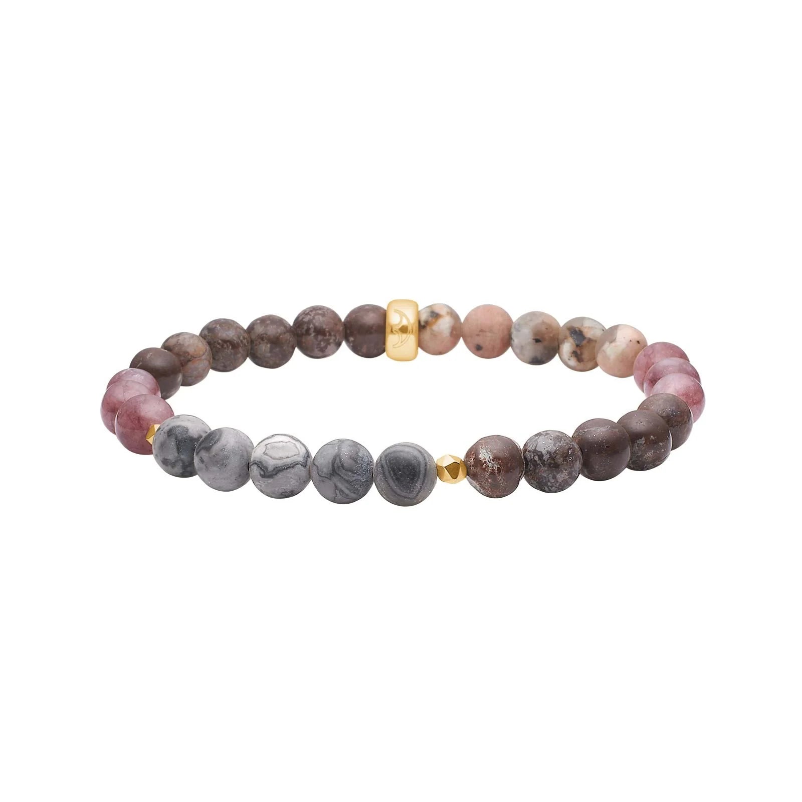 Jasper,spong quartz, snow flake jasper, forg. hematit armbånd 6mm - Urma.dk