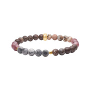 Jasper,spong quartz, snow flake jasper, forg. hematit armbånd 6mm - Urma.dk