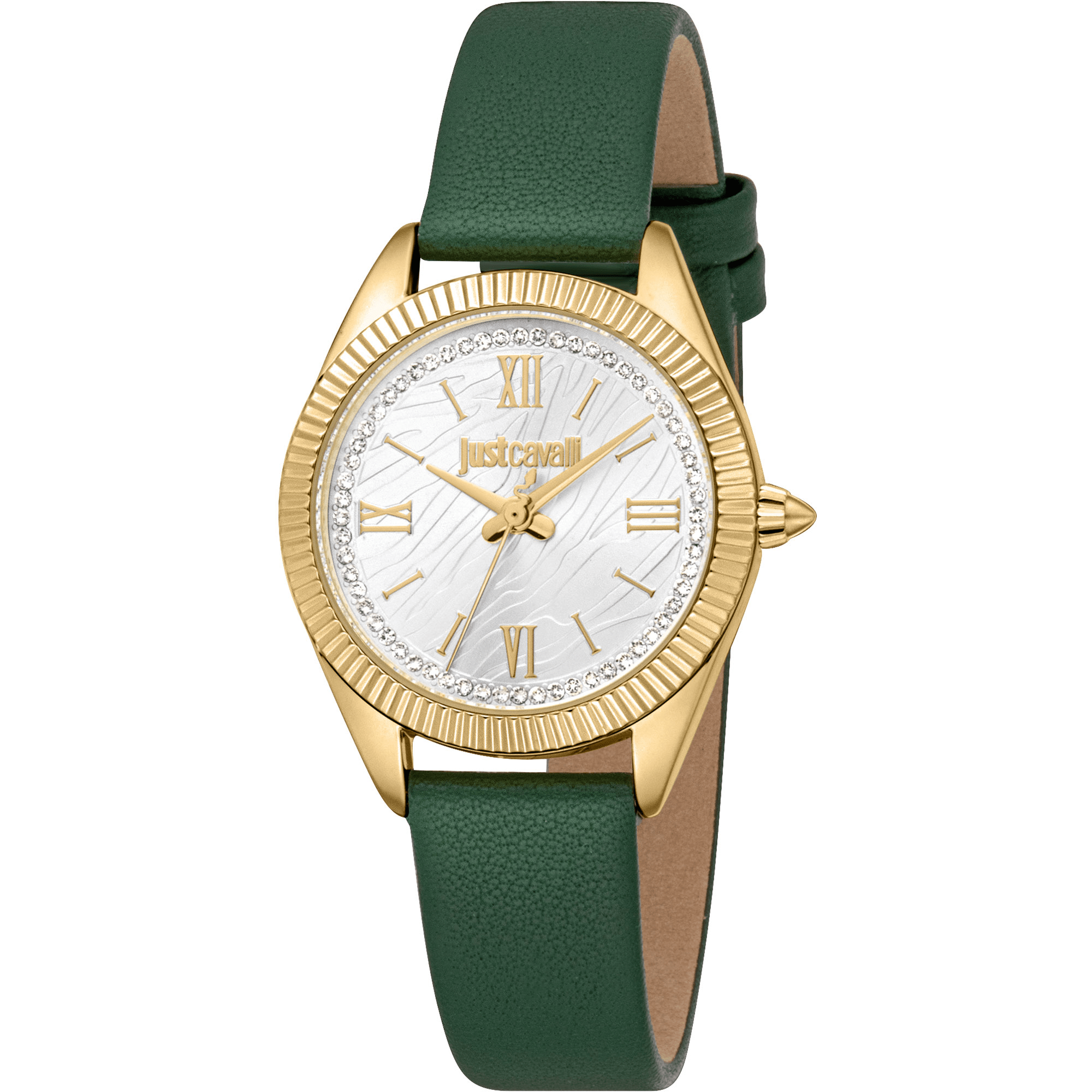 Just Cavalli Dame Grøn Guld Læder Ur JC1L388L0025 - Urma.dk