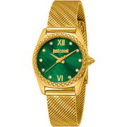 Just Cavalli Dame Grøn Guld Stål Ur JC1L313M0035 - Urma.dk