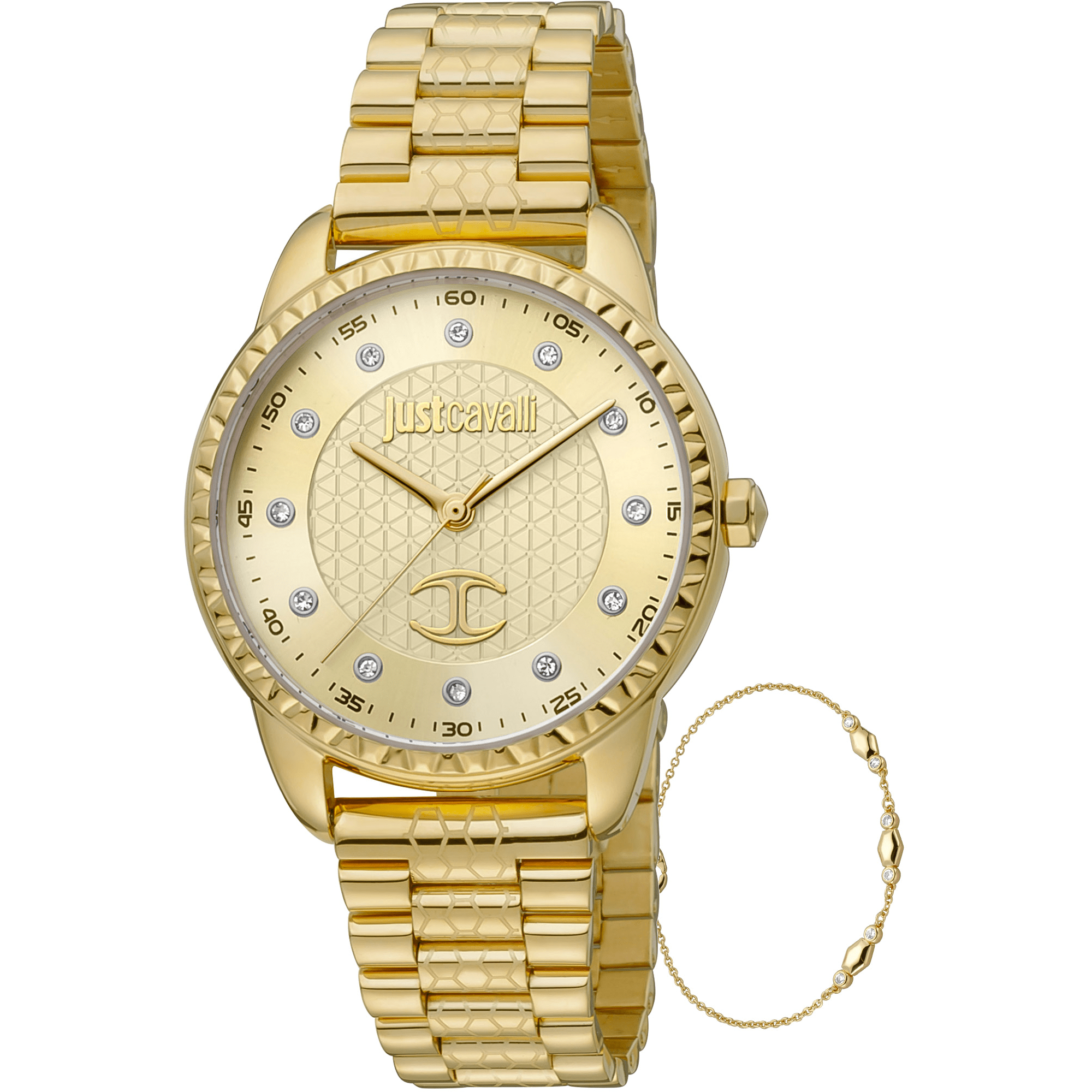 Just Cavalli Dame Guldfarvet Champagne Ur JC1L176M0055 - Urma.dk