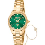 Just Cavalli Dame Guldfarvet Grøn Ur JC1L267M0065 - Urma.dk