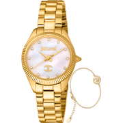 Just Cavalli Dame Guldfarvet Hvid Ur JC1L267M0055 - Urma.dk