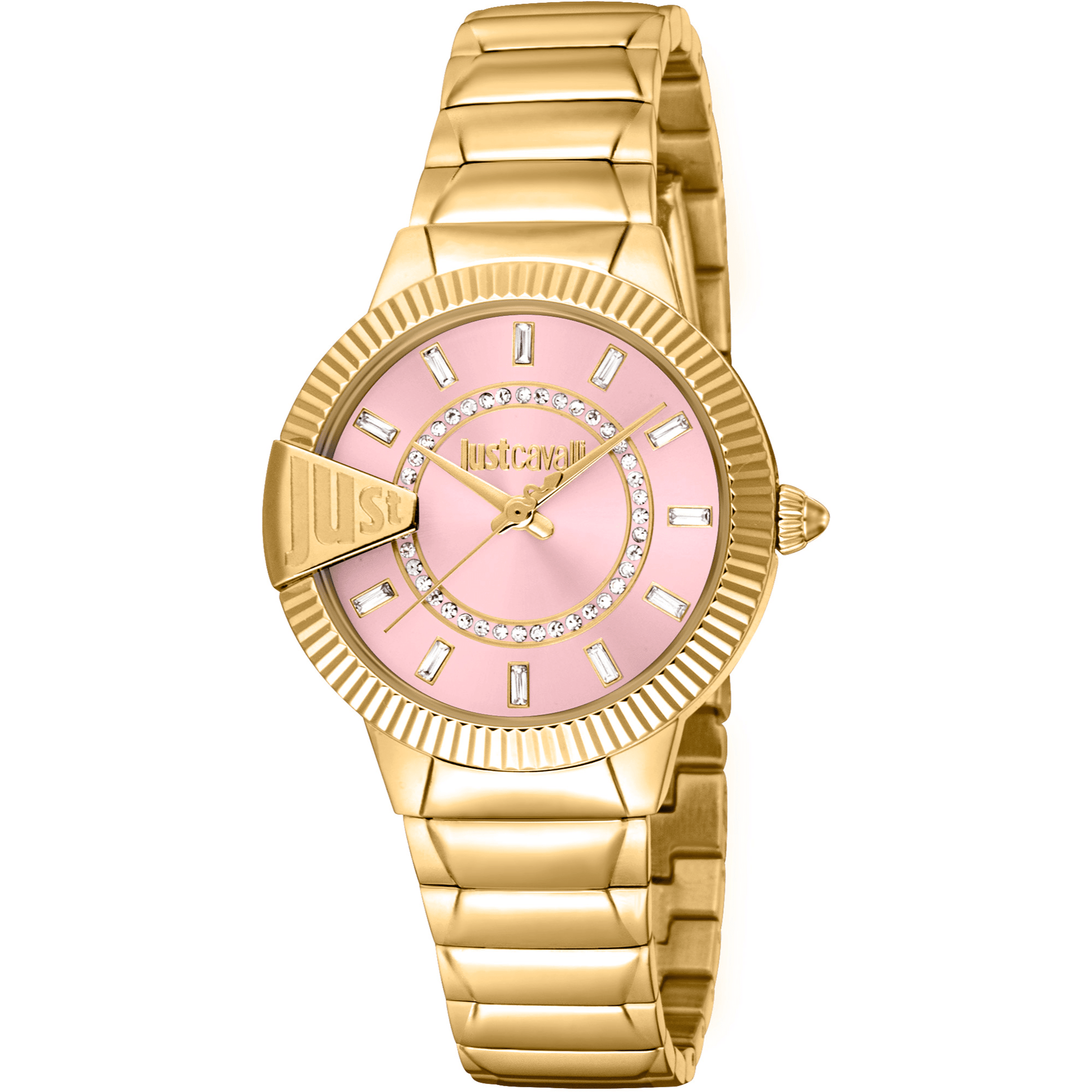 Just Cavalli Dame Guldfarvet Pink Ur JC1L256M0065 - Urma.dk