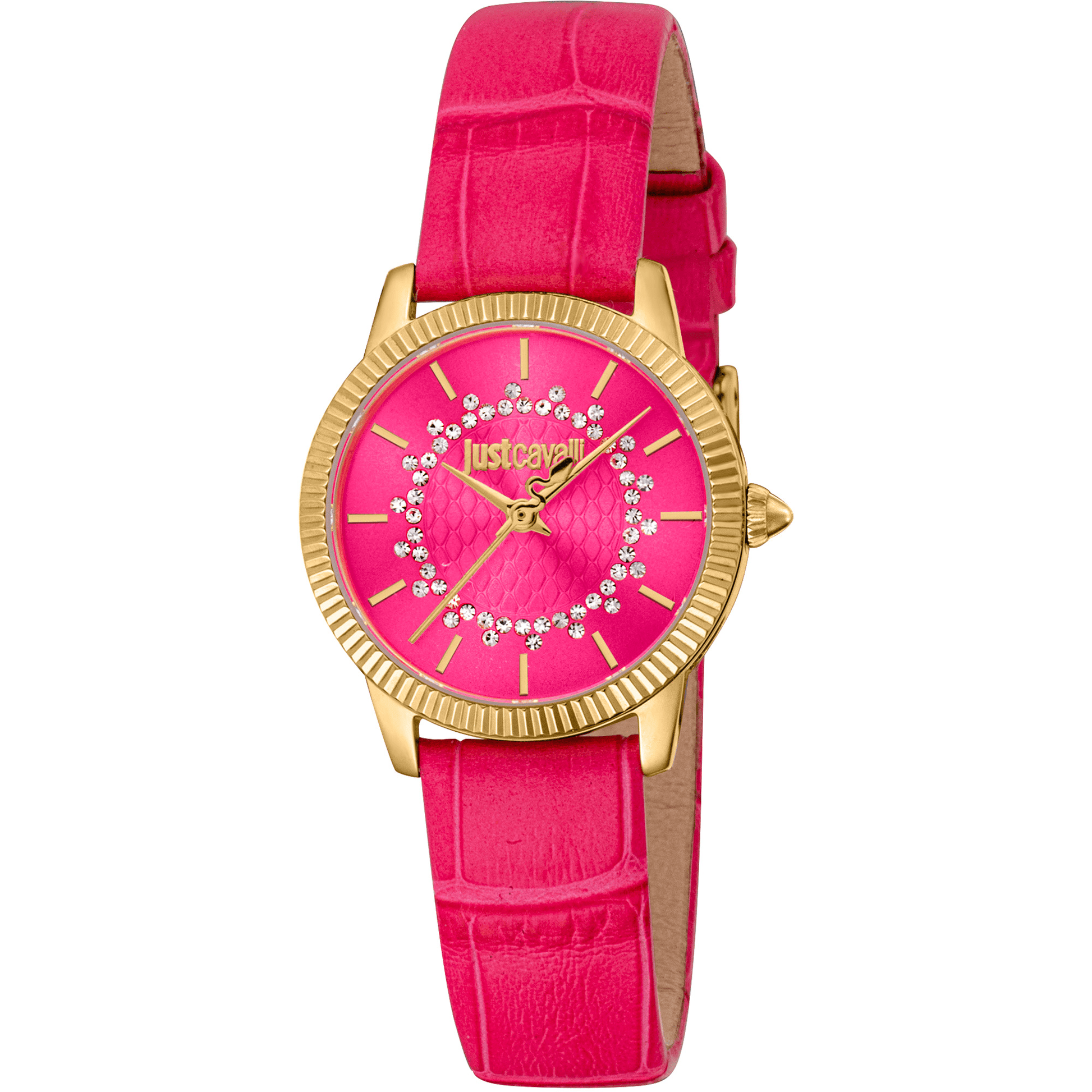 Just Cavalli Dame Guldfarvet Pink Ur JC1L258L0215 - Urma.dk