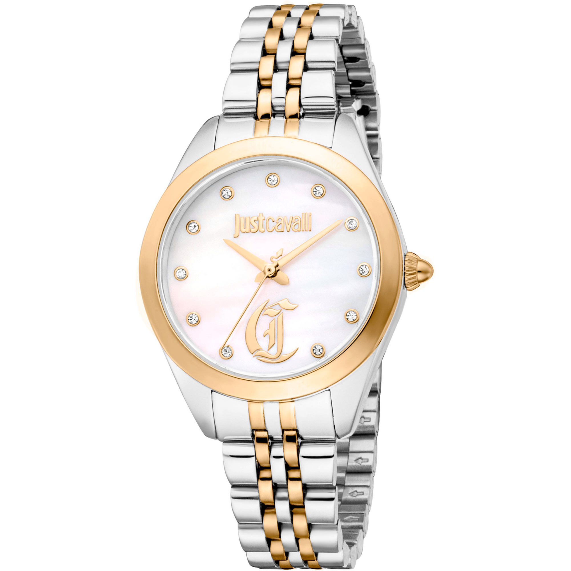 Just Cavalli Dame Hvid Guld Sølv Stål Ur JC1L309M0075 - Urma.dk