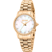 Just Cavalli Dame Hvid Ur i Guldfarvet Stål JC1L310M0065 - Urma.dk