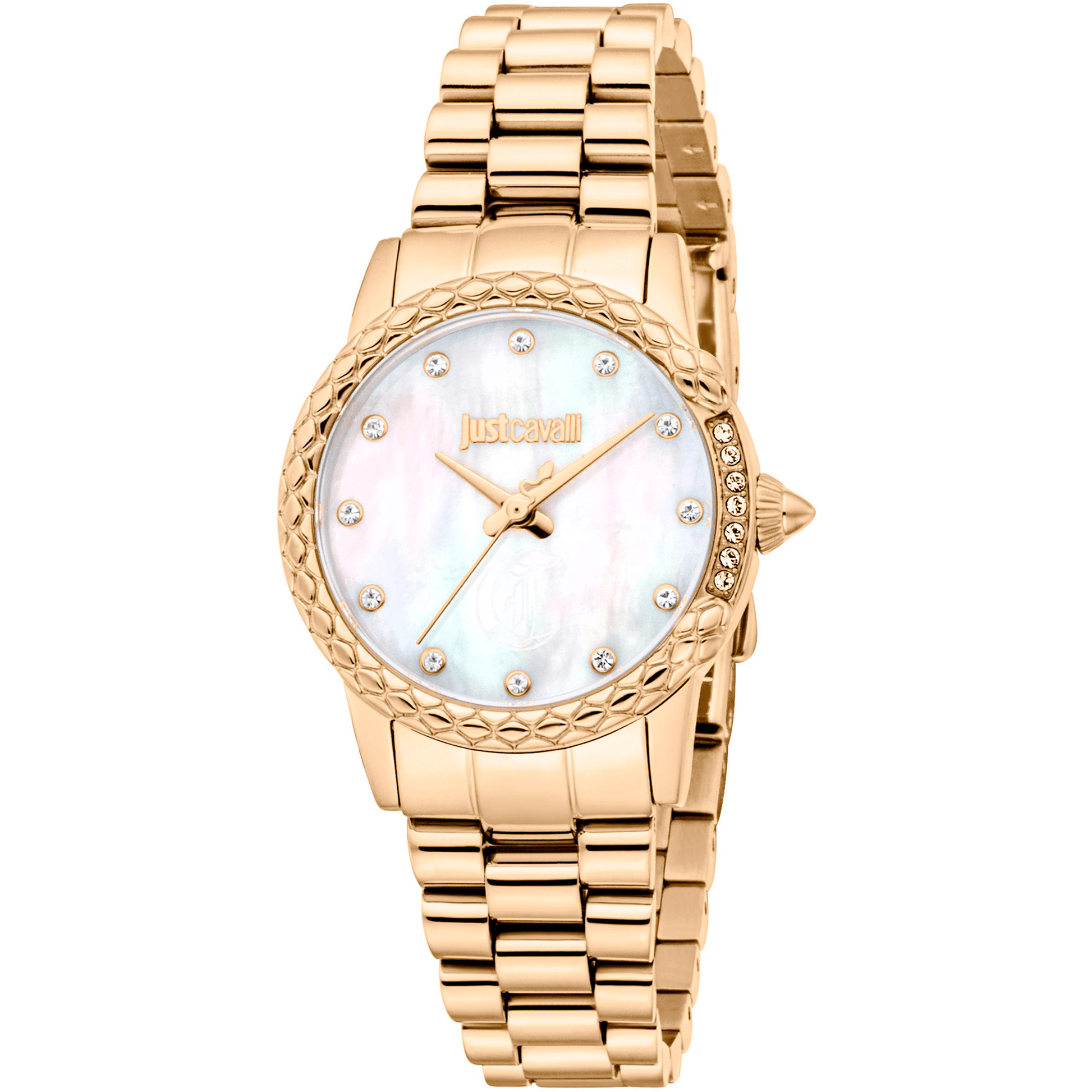 Just Cavalli Dame Hvid Ur i Guldfarvet Stål JC1L310M0065 - Urma.dk