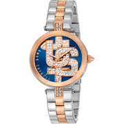Just Cavalli Dame Rosaguld Sølv Blå Ur JC1L241M0105 - Urma.dk