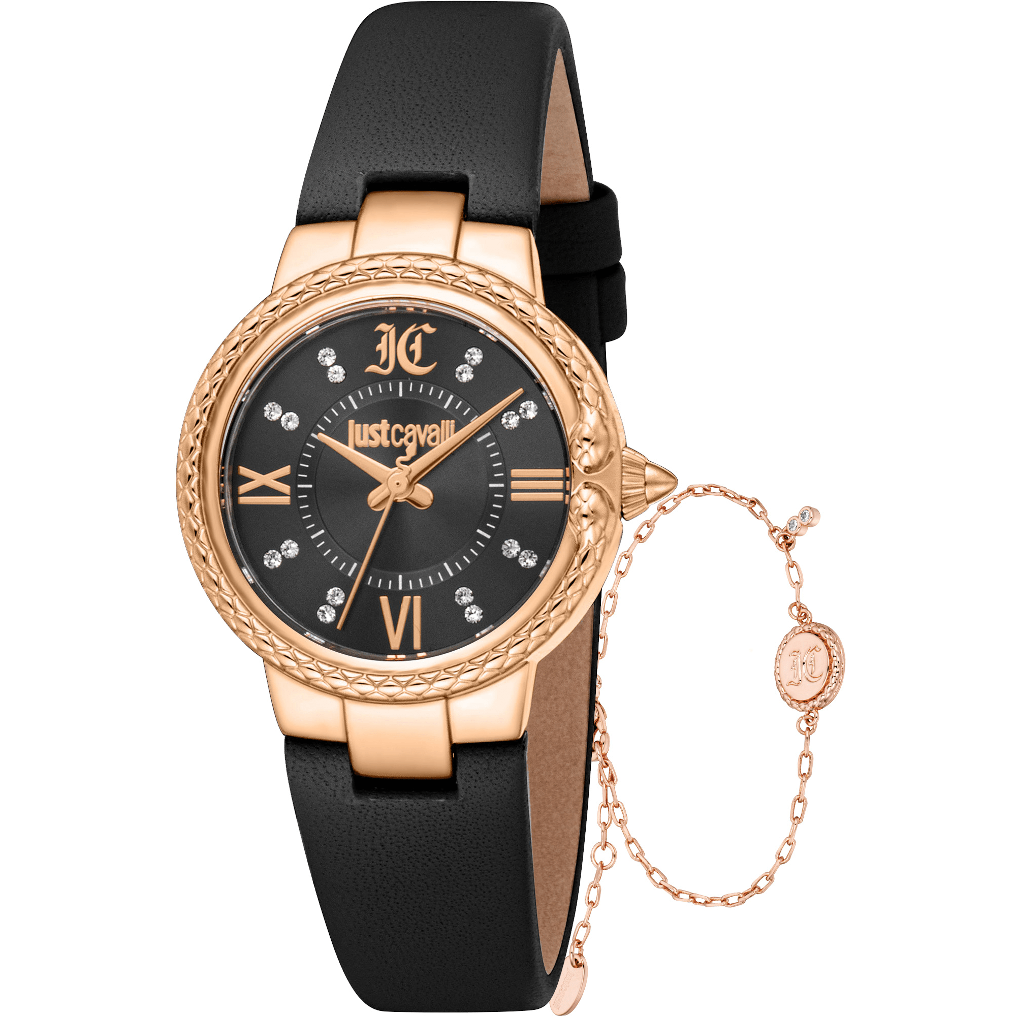Just Cavalli Dame Rosaguld Sort Ur JC1L378L0025 - Urma.dk