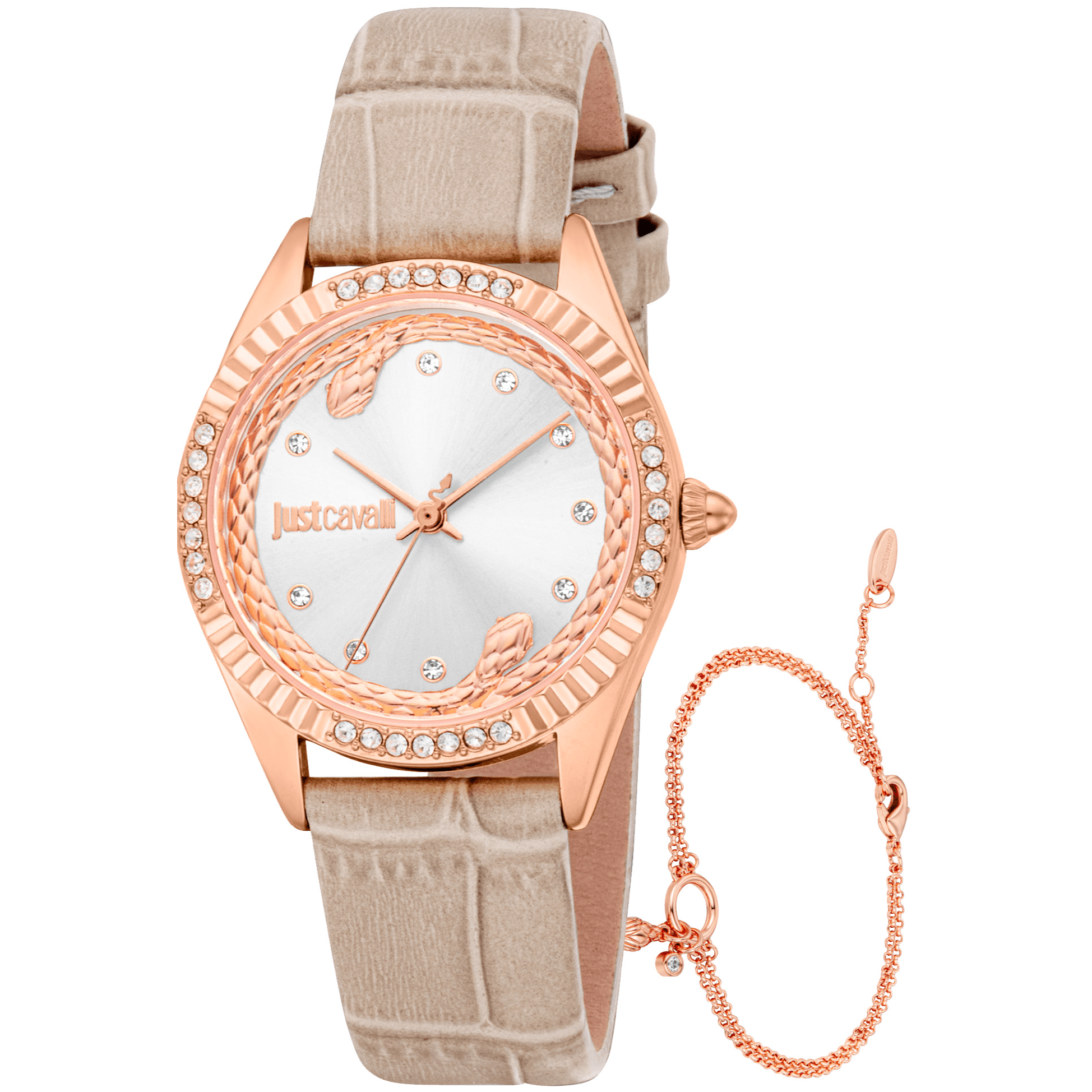 Just Cavalli Dame Rose Gold Sølvgrå Ur JC1L361L0035 - Urma.dk