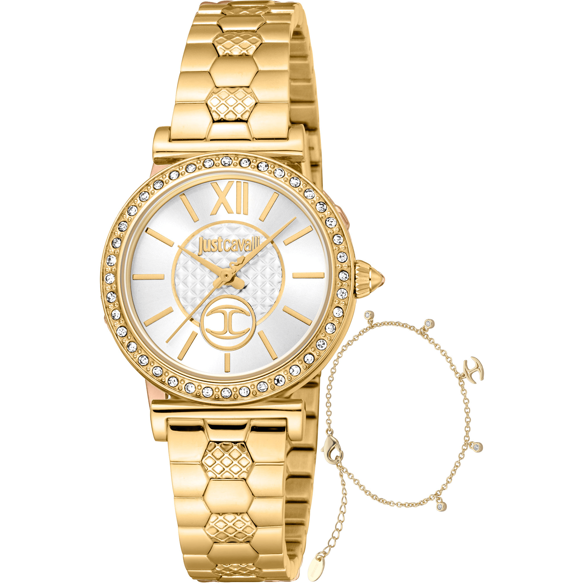 Just Cavalli Dame Rustfrit Stål Guld Sølv Ur JC1L273M0055 - Urma.dk