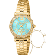 Just Cavalli Dame Rustfrit Stål Guld Turkis Ur JC1L273M0065 - Urma.dk