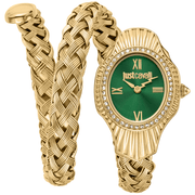 Just Cavalli Dame Rustfrit Stål Guldfarvet Grøn Ur JC1L305M0035 - Urma.dk