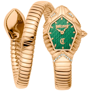 Just Cavalli Dame Rustfrit Stål Guldfarvet Grøn Ur JC1L356M0035 - Urma.dk