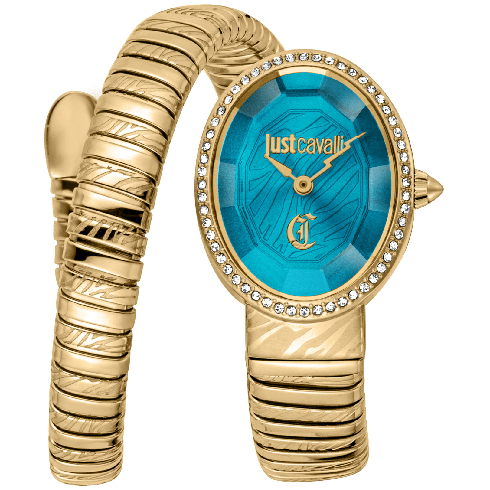 Just Cavalli Dame Rustfrit Stål Guldfarvet Turkis Ur JC1L353M0035 - Urma.dk