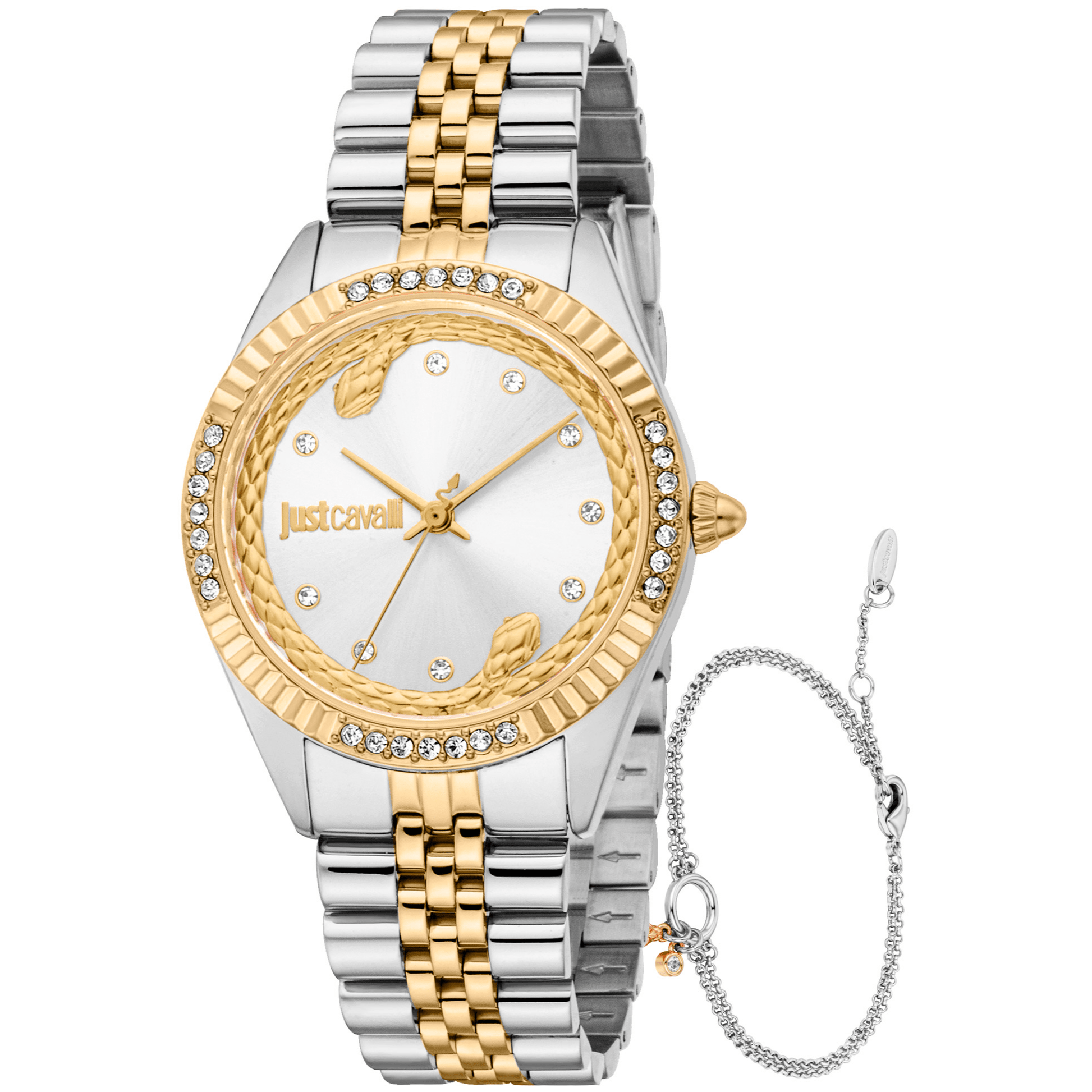 Just Cavalli Dame Rustfrit Stål Guld/Sølv Ur JC1L361M0075 - Urma.dk