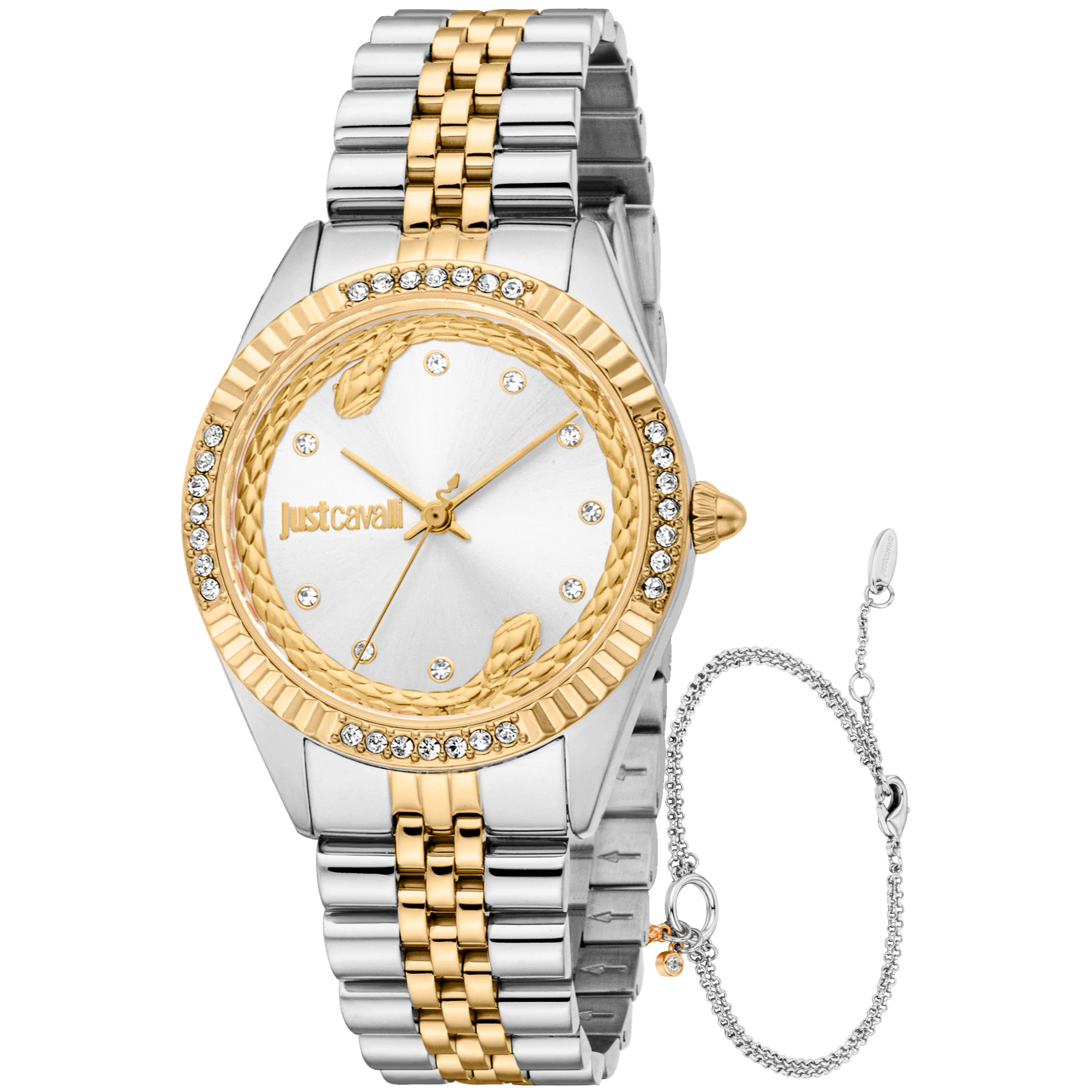Just Cavalli Dame Rustfrit Stål Guld/Sølv Ur JC1L361M0075 - Urma.dk