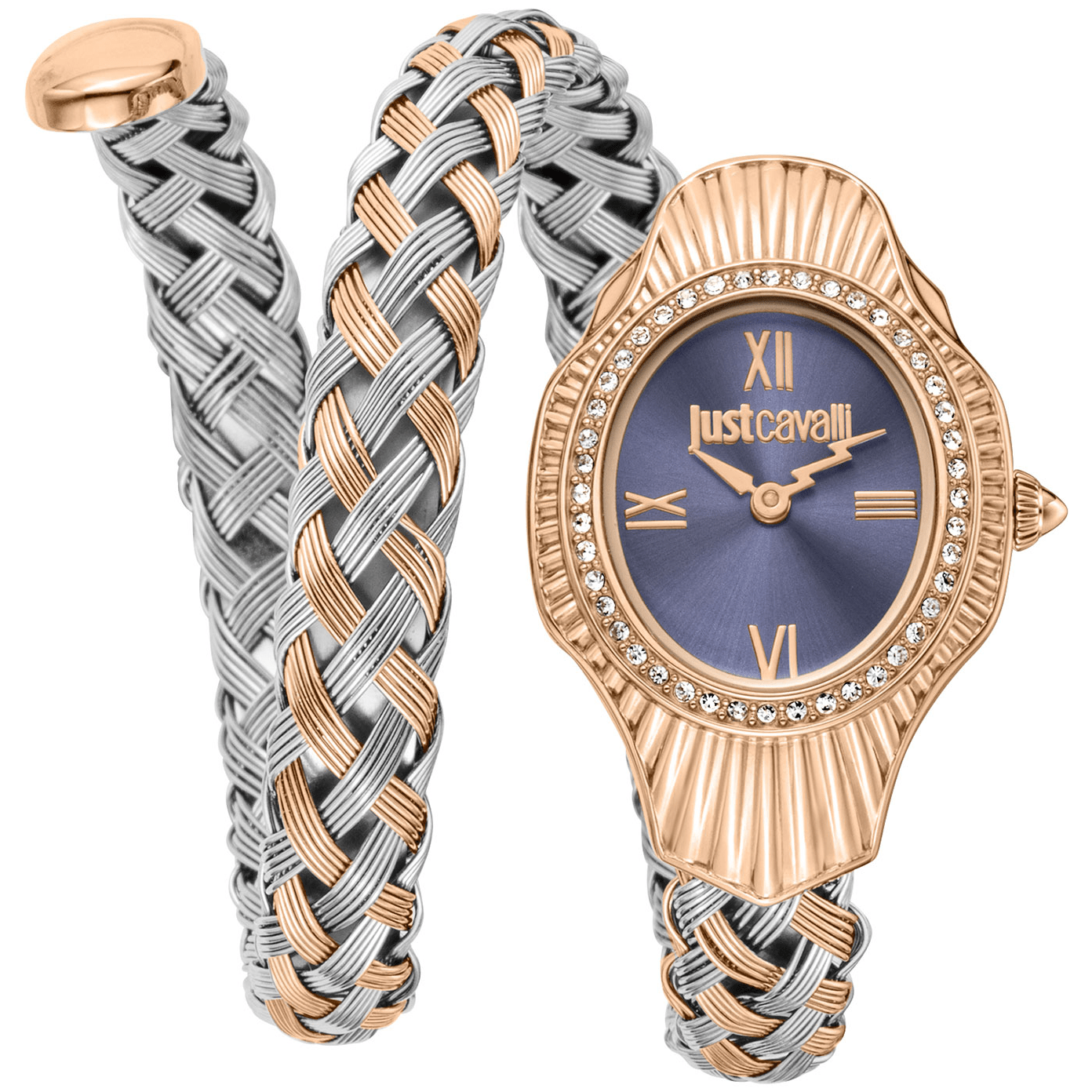 Just Cavalli Dame Rustfrit Stål Rosaguld Blå Ur JC1L305M0065 - Urma.dk