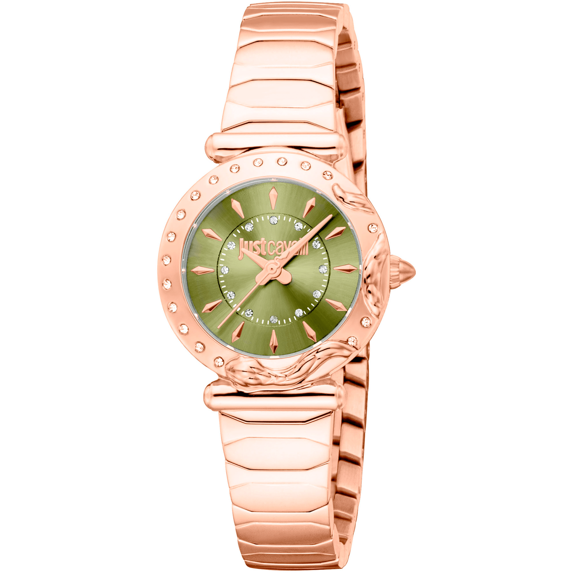 Just Cavalli Dame Rustfrit Stål Rosaguld Grøn Ur JC1L363M0055 - Urma.dk