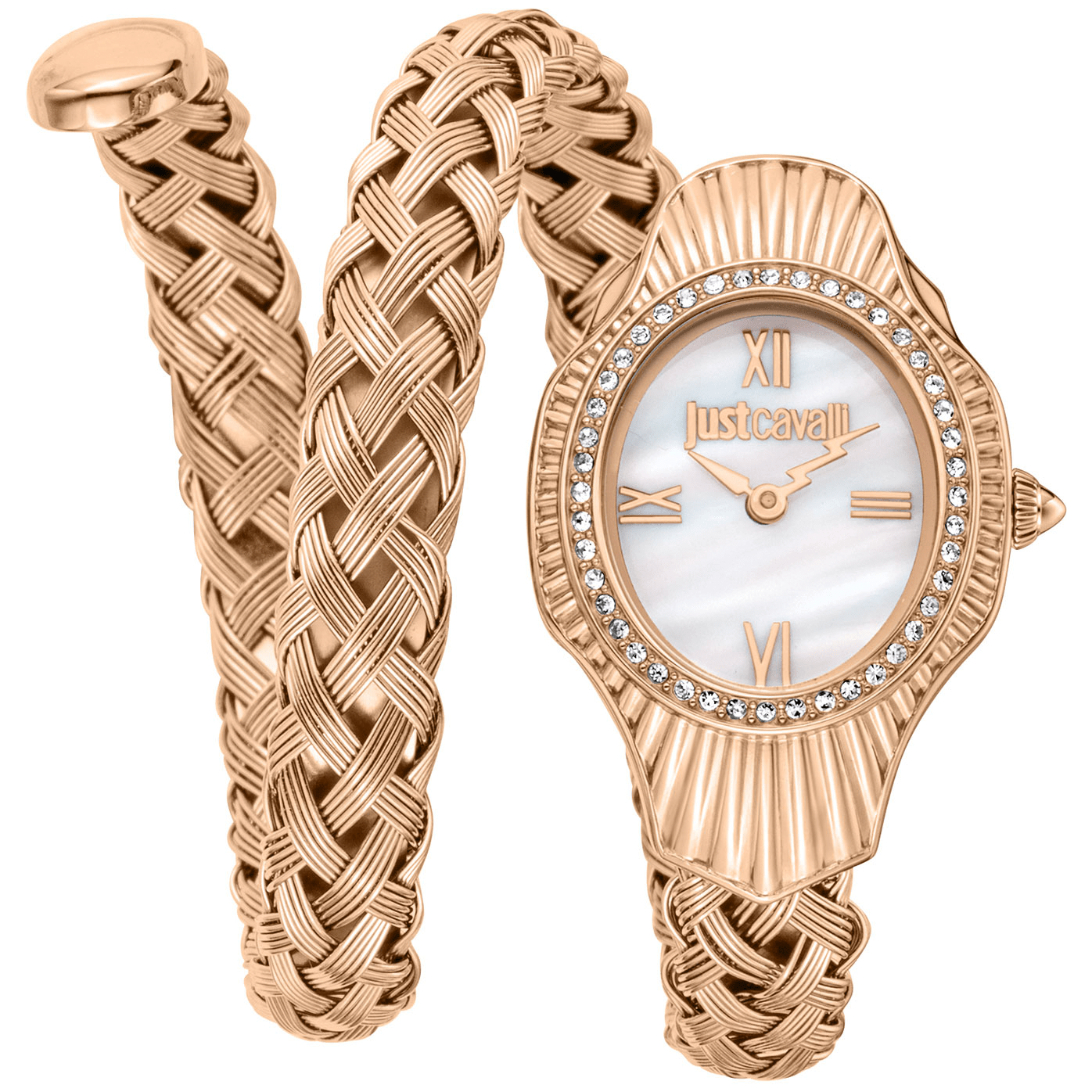 Just Cavalli Dame Rustfrit Stål Rosaguld Hvid Ur JC1L305M0045 - Urma.dk