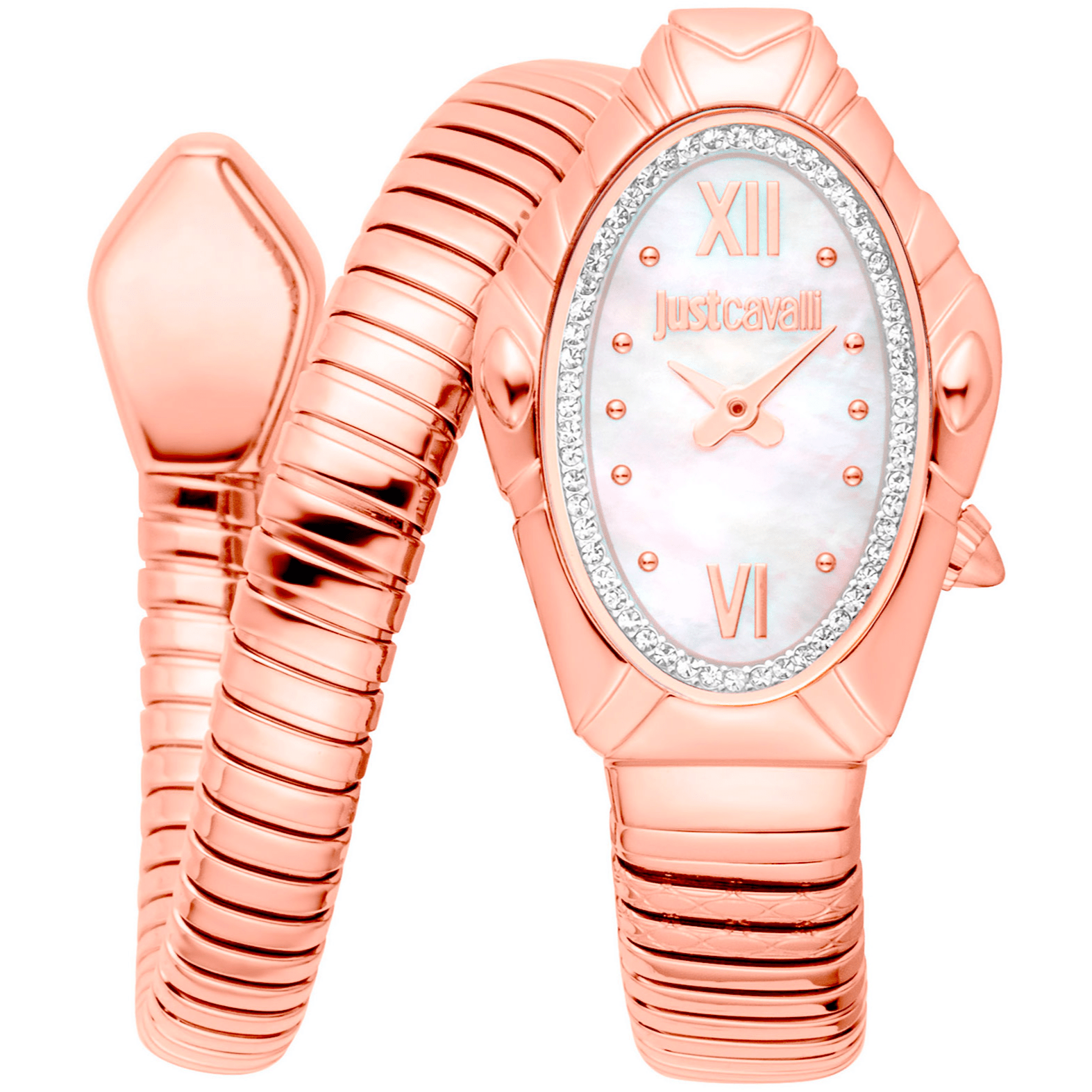 Just Cavalli Dame Rustfrit Stål Rosaguld Hvid Ur JC1L357M0045 - Urma.dk