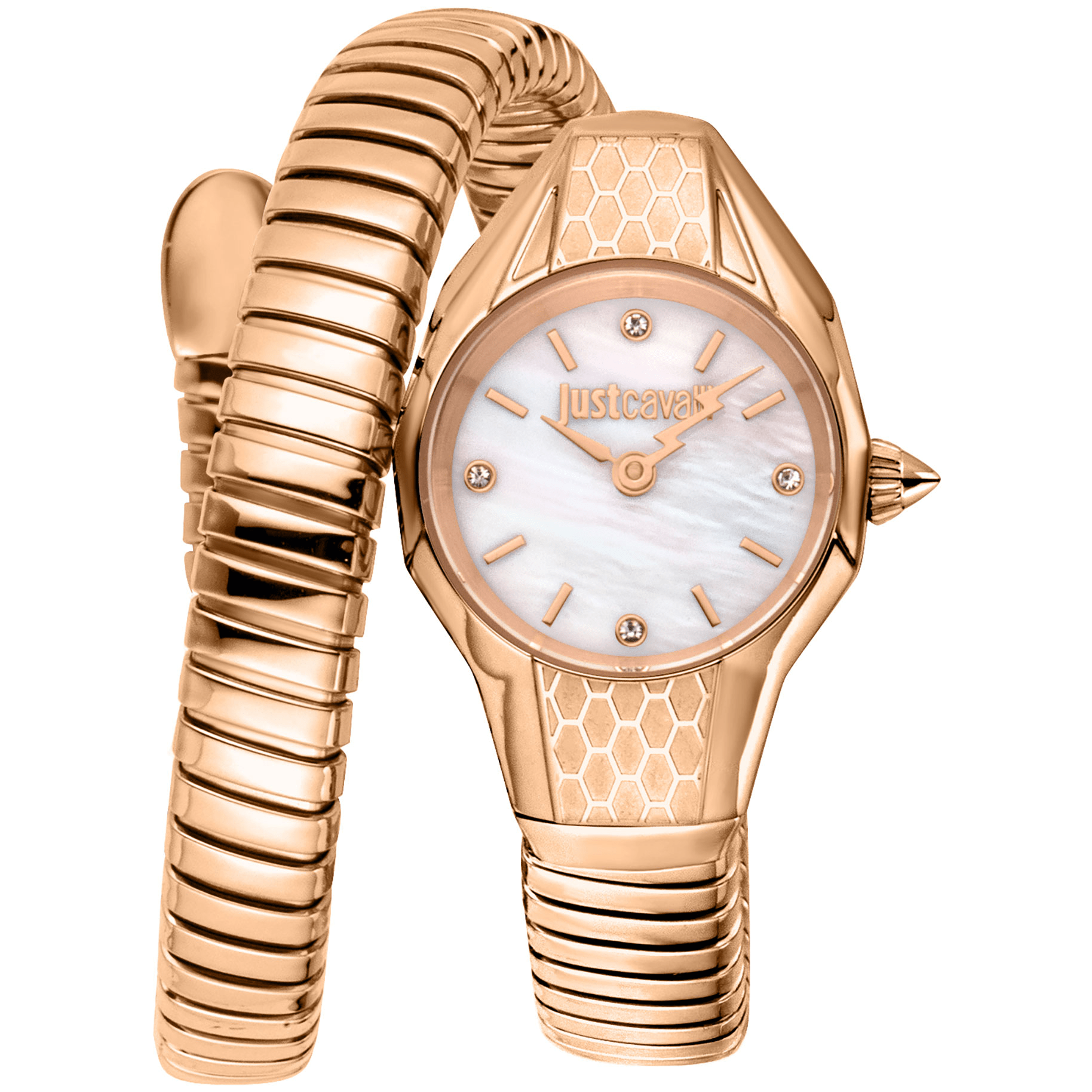 Just Cavalli Dame Rustfrit Stål Rosaguld Hvid Ur JC1L375M0045 - Urma.dk