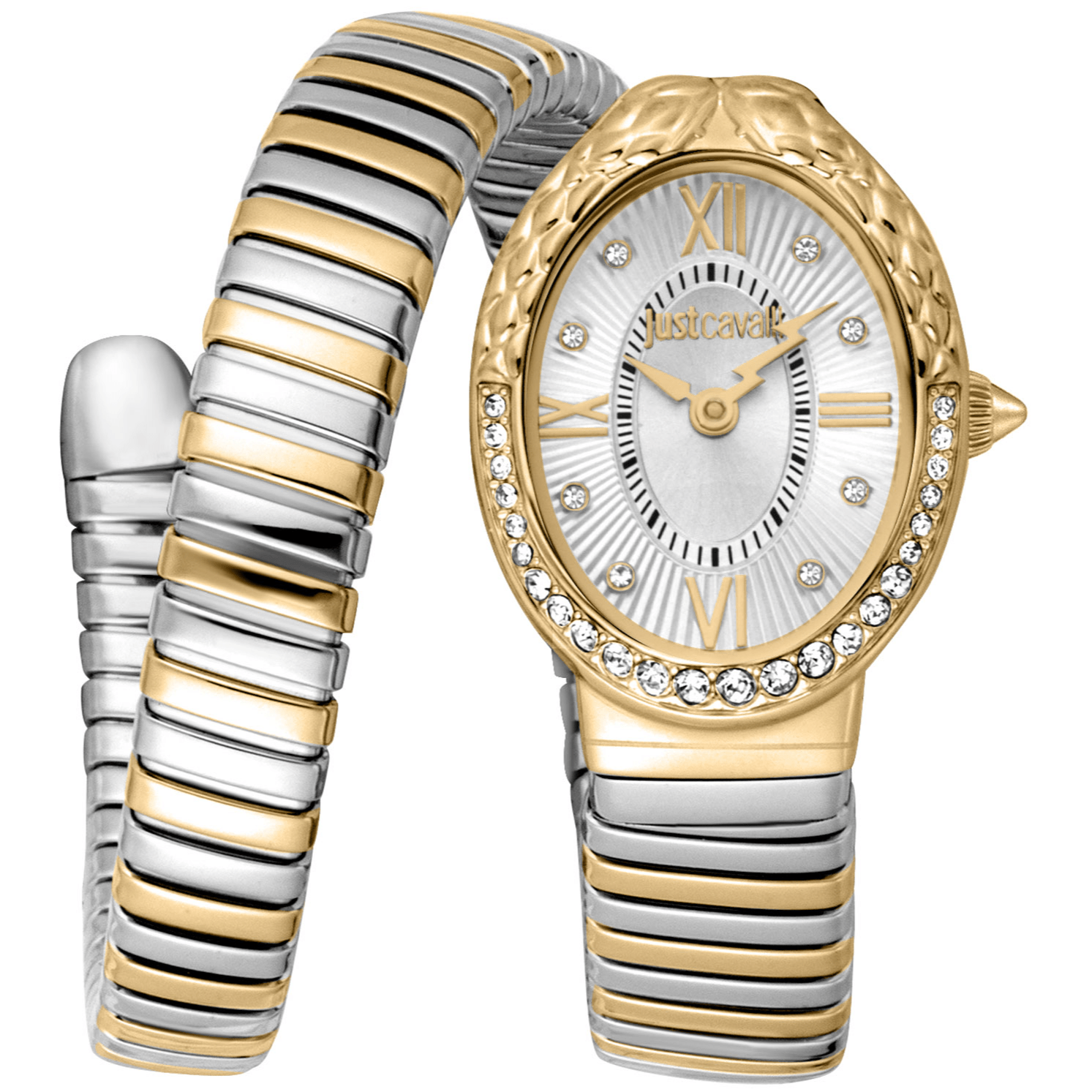 Just Cavalli Dame Rustfrit Stål Sølv Guld Ur JC1L390M0055 - Urma.dk
