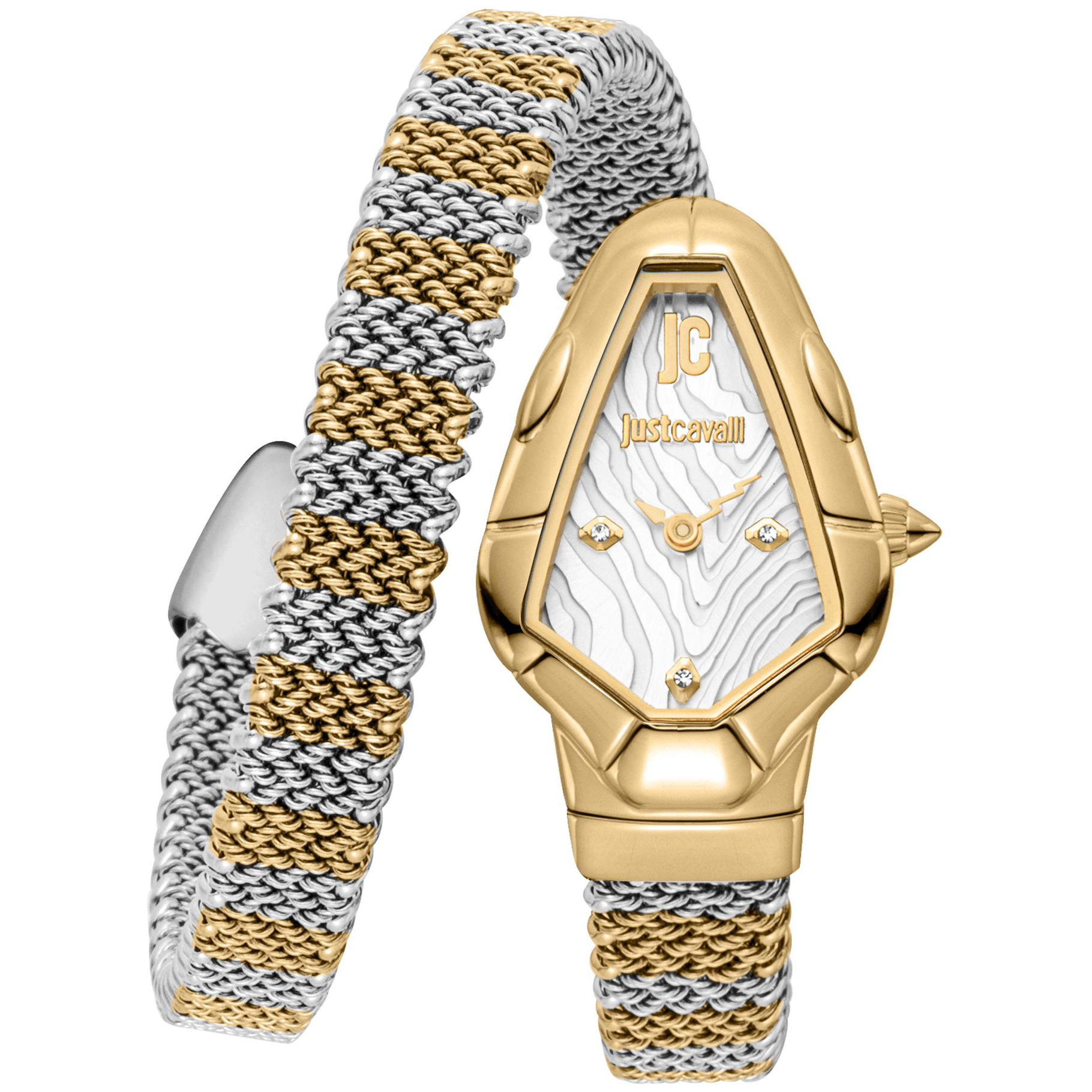 Just Cavalli Dame Rustfrit Stål Sølv Guld Ur JC1L426M0055 - Urma.dk