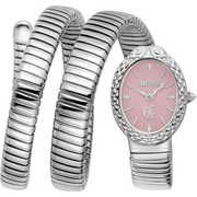 Just Cavalli Dame Rustfrit Stål Sølv Pink Ur JC1L391M0015 - Urma.dk