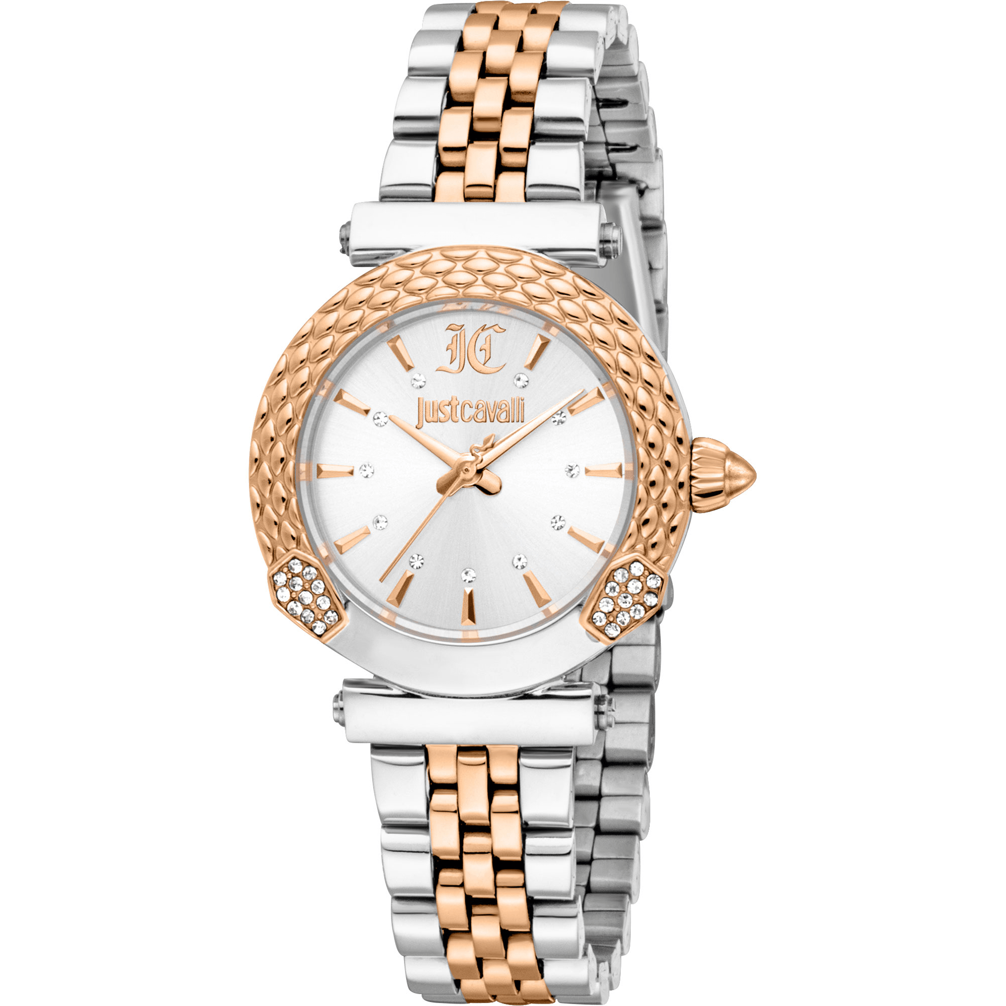 Just Cavalli Dame Rustfrit Stål Sølvgrå/Rose Gold Ur JC1L332M0385 - Urma.dk