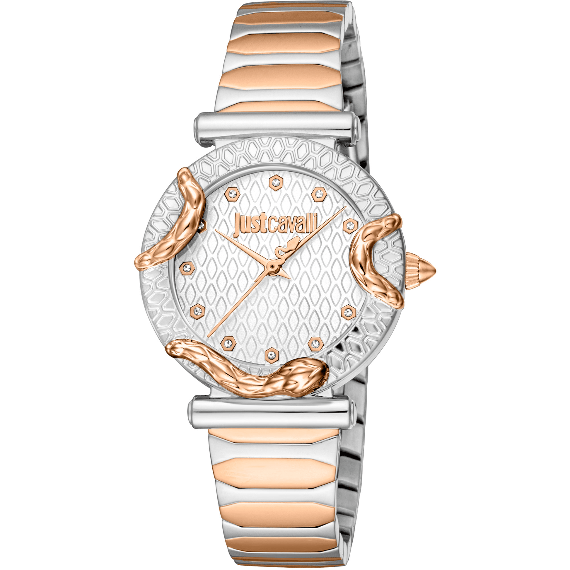 Just Cavalli Dame Rustfrit Stål Sølv/Rosaguld Ur JC1L234M0265 - Urma.dk