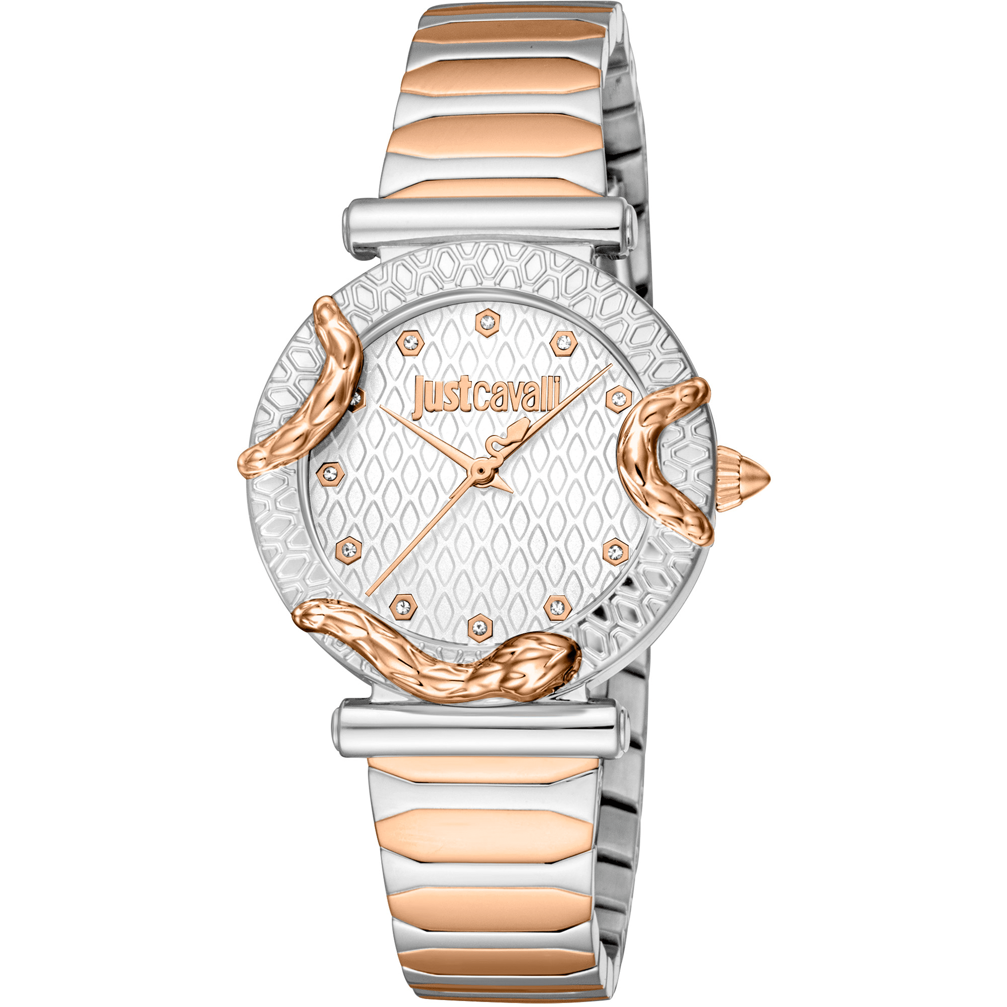 Just Cavalli Dame Rustfrit Stål Sølv/Rosaguld Ur JC1L234M0265 - Urma.dk