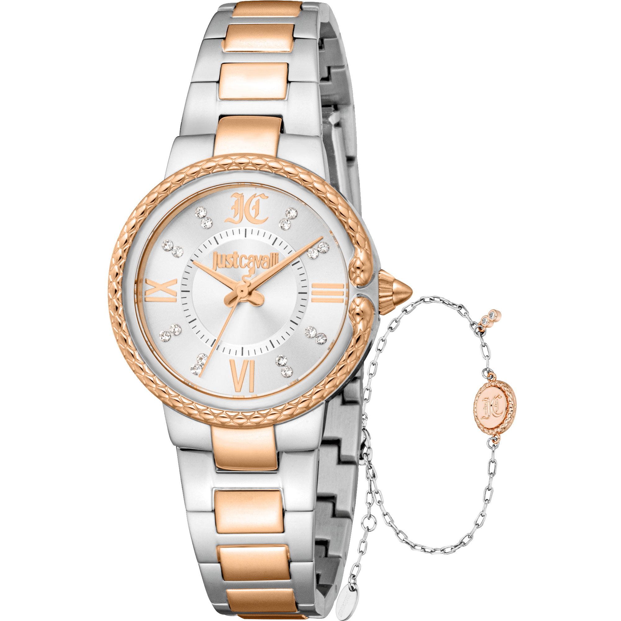 Just Cavalli Dame Rustfrit Stål Sølv/Rosaguld Ur JC1L378M0085 - Urma.dk