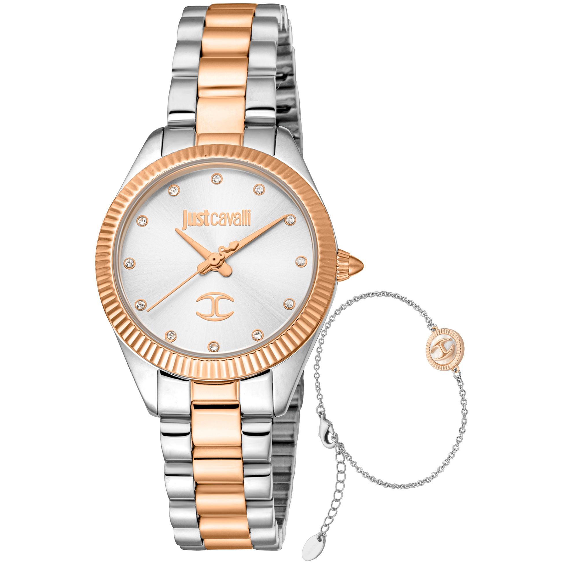 Just Cavalli Dame Sølv Rosaguld Ur JC1L267M0105 - Urma.dk